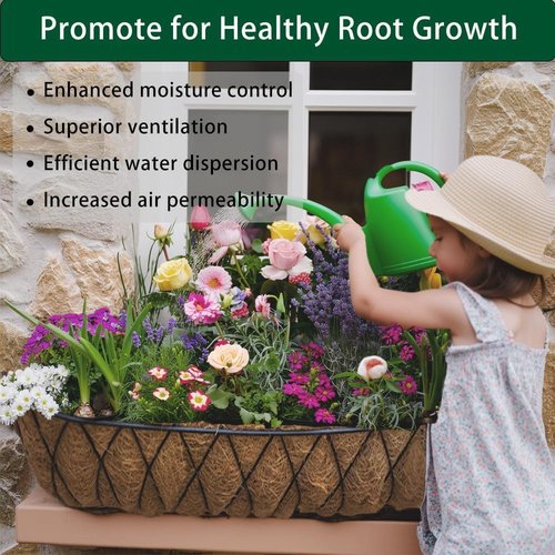 Coco Fiber Liners by [Brand Name] - Pre-Formed Replacement for Planters & Window Boxes | 36in, 2-Pack