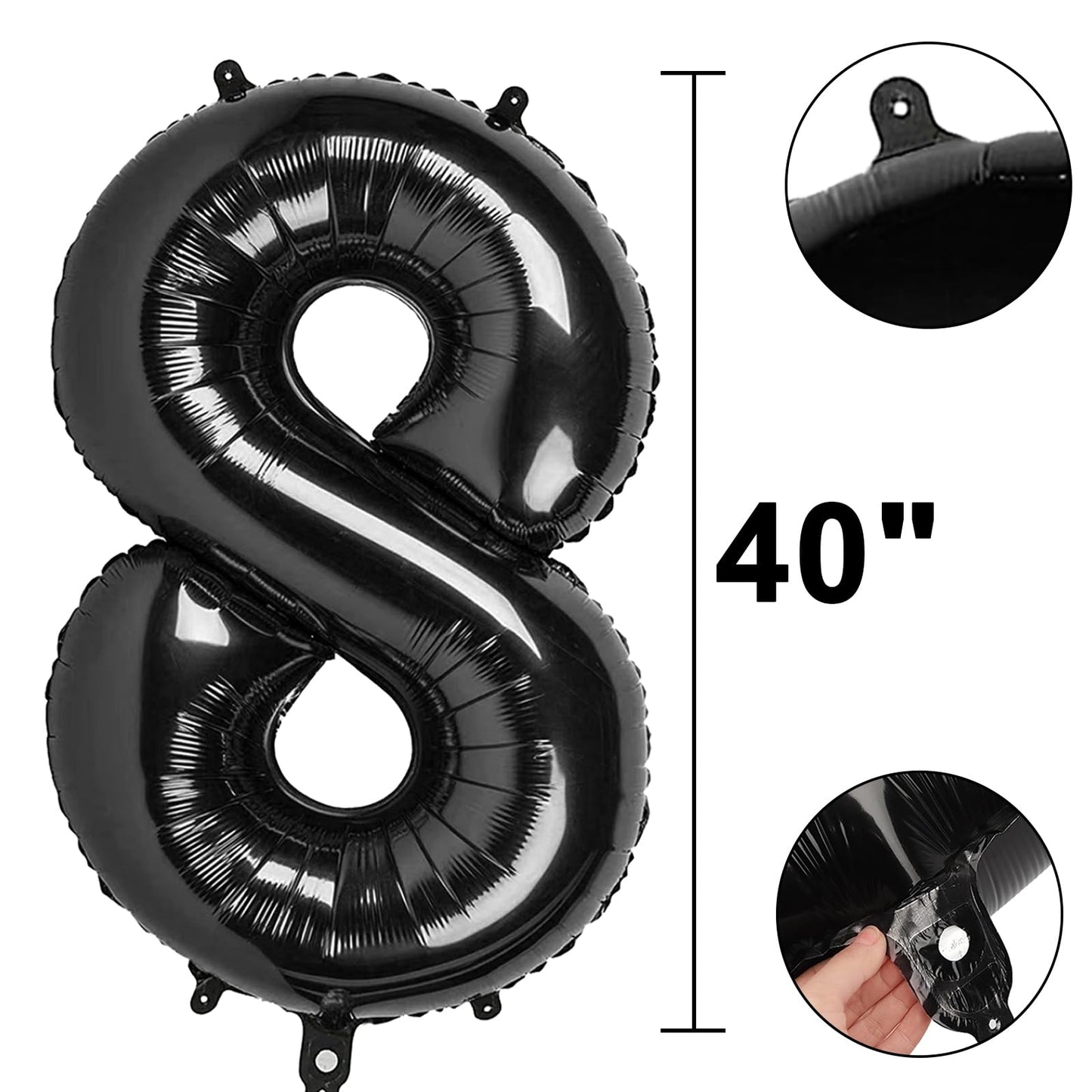 40 Inch Black Number 28 Digital Balloon,Jumbo Mylar Foil Helium Balloon for 28 Balloons for Birthday Party,Wedding Anniversary Party Decorations