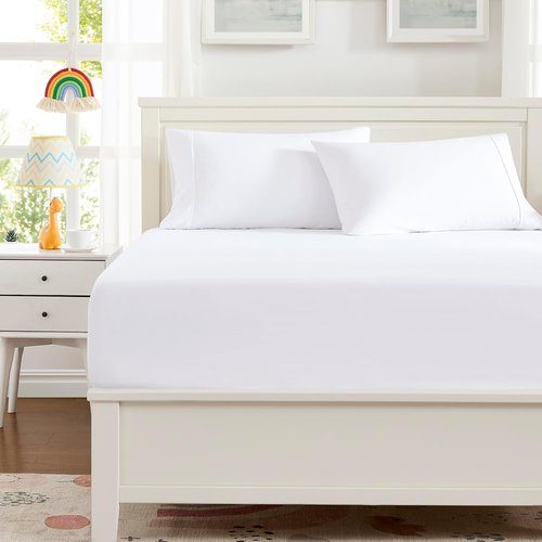 Hotella 100% Microfiber Fitted Sheet - Ultra Soft, 60"x80", 14" Deep Pocket, Machine Washable, White