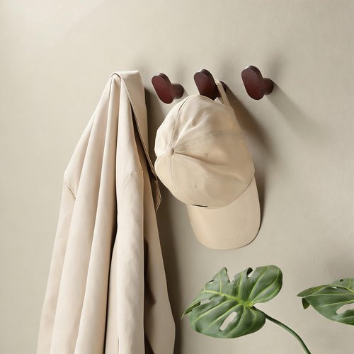 DELITON Wooden Wall Hooks Hanging Heavy Duty -4 Pack Rustic Coat Hooks, Decorative Natural Wood Hooks for Keys, Purse, Hat, Entryway Hooks Wall Mounted