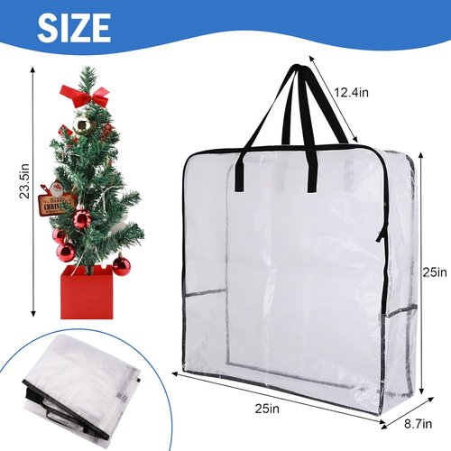Extra Large Wreath Storage Container by [Brand Name] - 25-Inch Waterproof Bags with Zipper & Handles