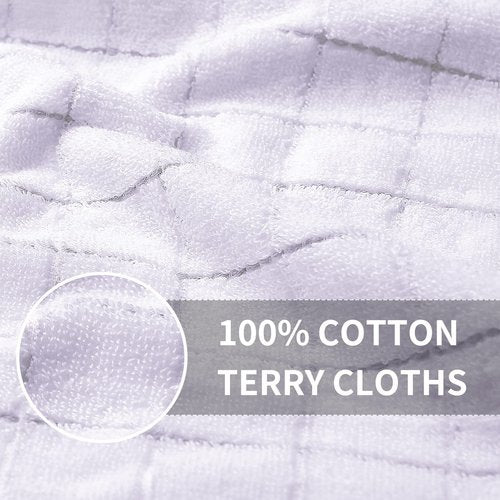 Homaxy 100% Cotton Terry Kitchen Towels(White, 13 x 28 inches), Checkered Designed, Soft and Super Absorbent Dish Towels, 6 Pack