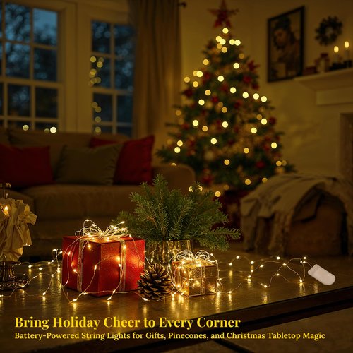inpmrl 12 Pack LED Fairy Lights, 7ft 20 LED Battery Operated Silver Wire String Lights, Warm White Mini Starry Lights for DIY Crafts, Wedding, Party, Bedroom, Christmas Decorf. (12 Pack – Warm White)
