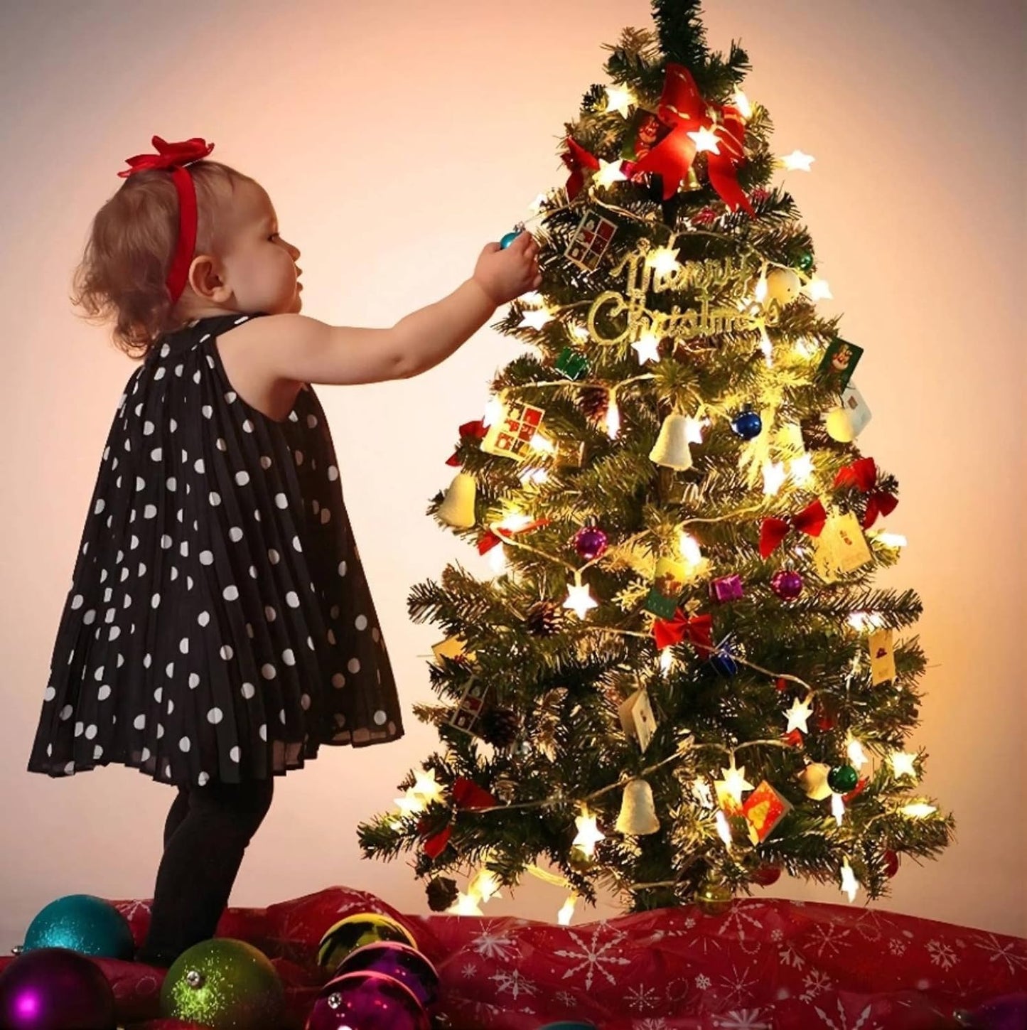 Star String Lights Battery Operated, 20 FT 40 LED 8 Modes Timer Warm White Twinkle Lights Hanging Fairy Light for Bedroom Room Office Party Home Indoor Outdoor Xmas Decor Tree Decorations
