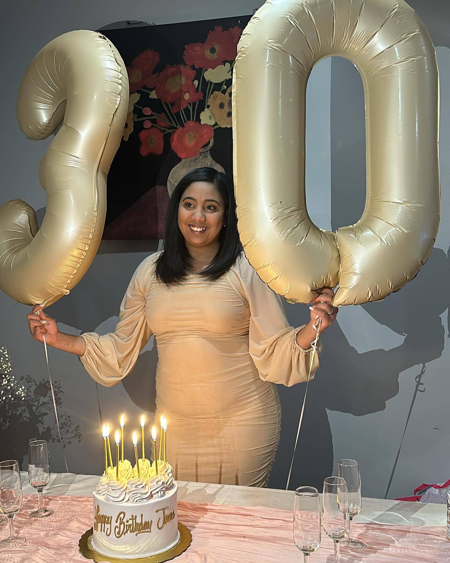 Cream Number 5 Balloon 40 Inch, 5th Birthday Party Decorations for Children, Giant 5 Foil Balloon for Party Supplies
