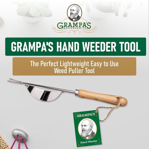 Grampa's Hand Weeder Tool - Lightweight Weed Puller with Unique Lever Design | Easy Root Removal
