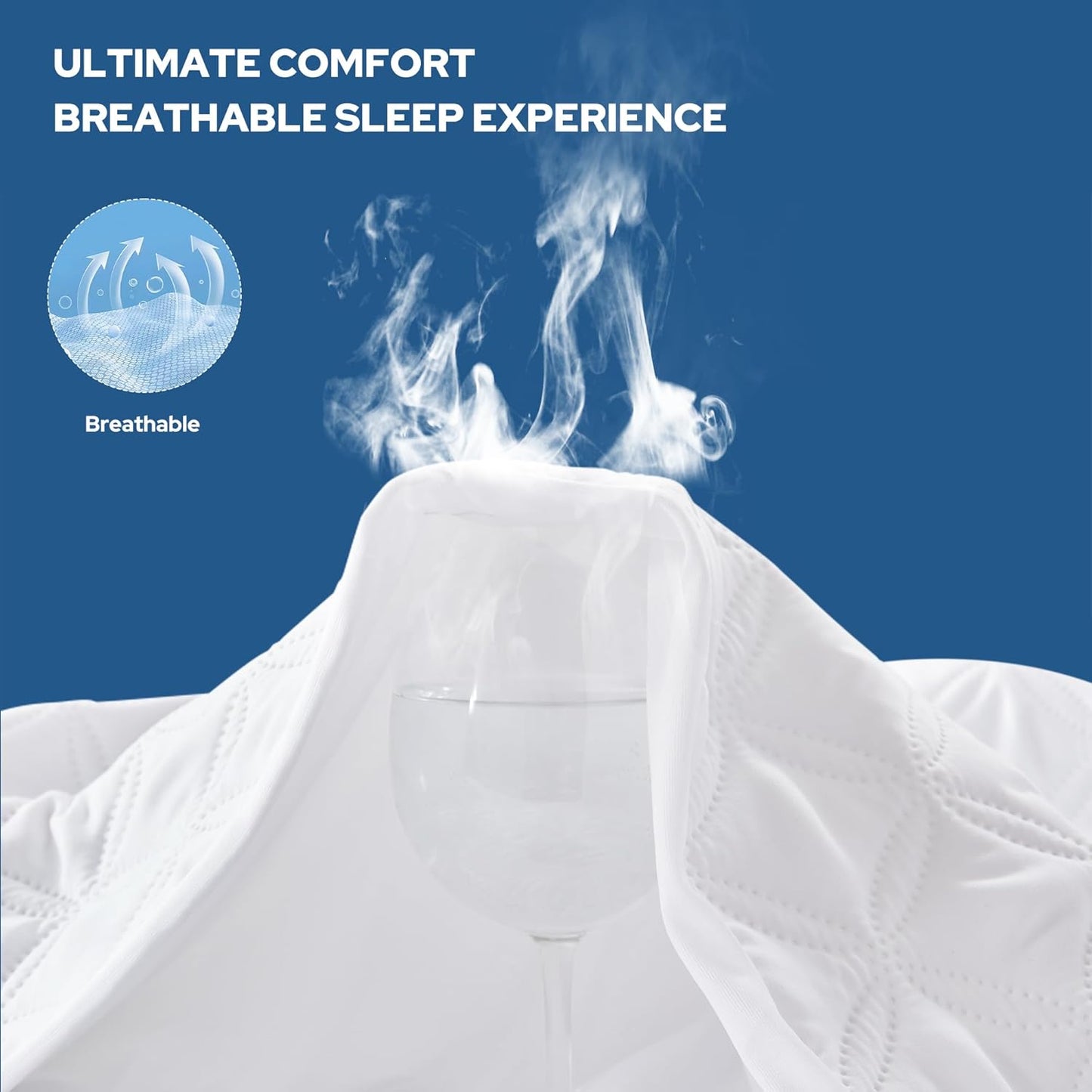 Skiennix Waterproof Mattress Protector - Noiseless Queen Size Pad with Deep Pocket | Soft & Washable