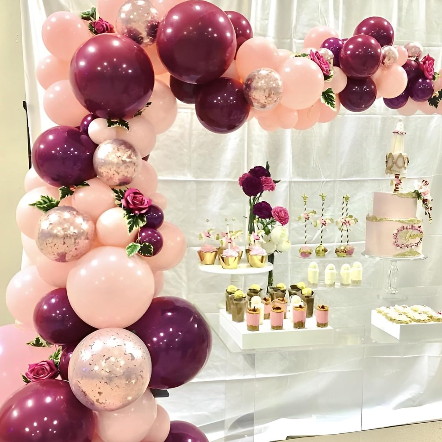 Voircoloria Burgundy Balloon Garland Kit - 90 Pack of Maroon Balloons in 5/10/12/18 Inch Sizes | Perfect for Graduation, Weddings, and Autumn Celebrations