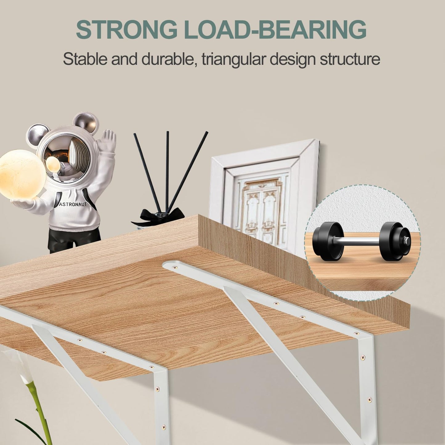 12 Pack L22 x H 12" White Heavy Duty Shelf Brackets with Screws Metal Shelf Brackets Shelf Support Angle Brackets for Shelves L Brackets Heavy Duty Floating Shelf