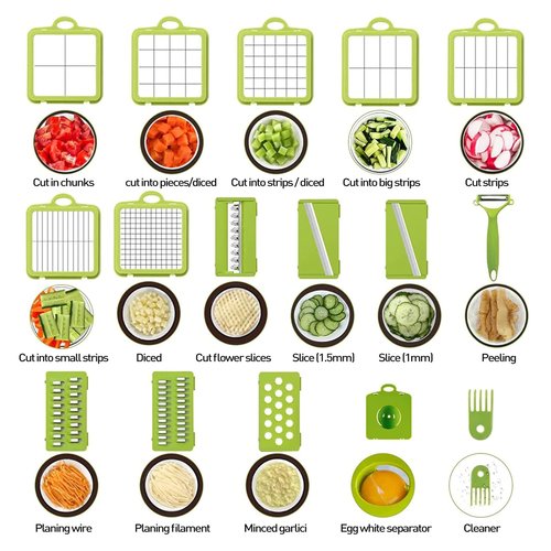 APSARAS USA Pro 18 in1 Vegetable Chopper, Food Chopper with Container, Veggie Slicer & Cutter for Onion Salad,Kitchen Gadgets Accessories,Home Essential Gadget&Kitchen,1.8L
