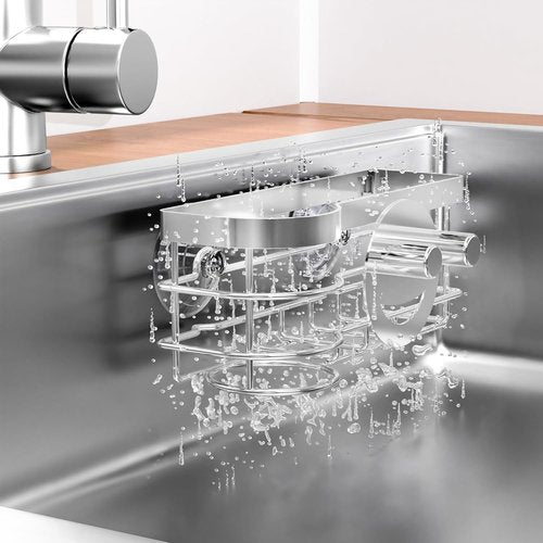 Cisily Smiley Sponge Holder - Stainless Steel Kitchen Sink Caddy with Suction Cup | Silver Scrubber Organizer