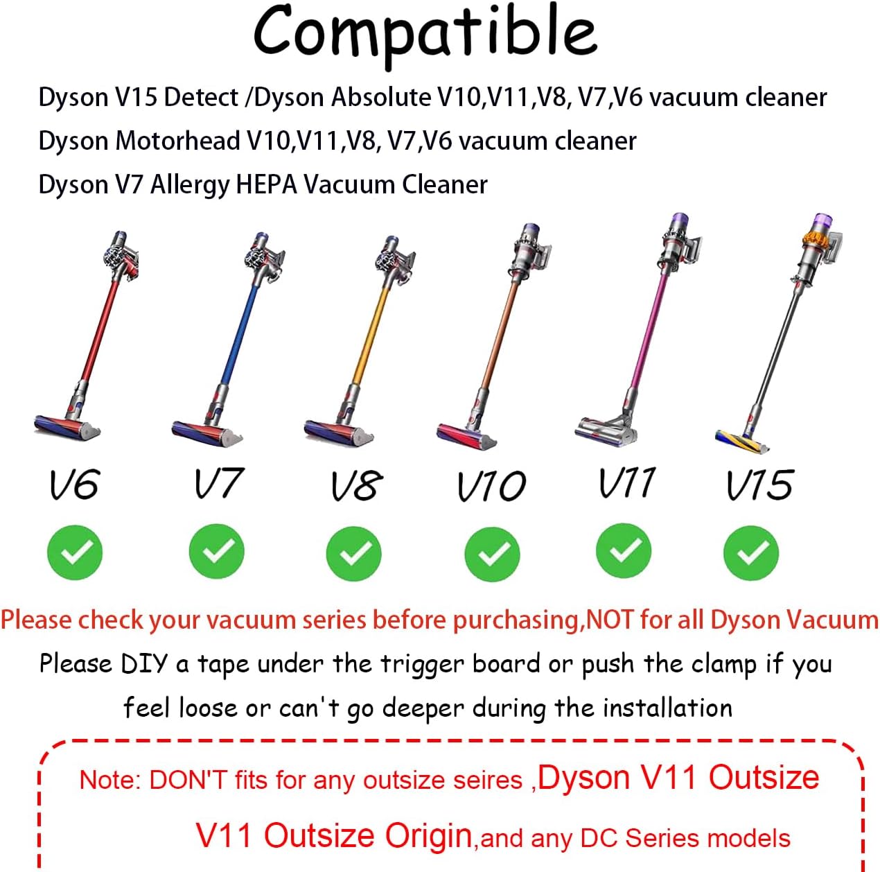 REEYEAR Power Button Control Clamp - Compatible with Dyson V6, V7, V8, V10, V11, V15 | 2-Pack for Easy Use