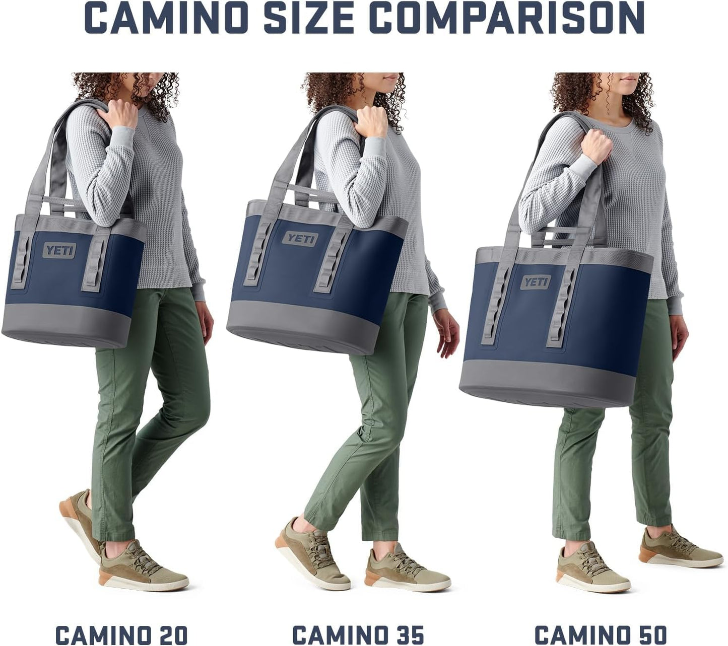 YETI Camino 35 Carryall with Internal Dividers, All-Purpose Utility, Boat and Beach Tote Bag, Durable, Waterproof, Fog Gray/Blue