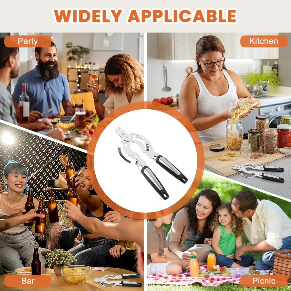 Skiennix Stainless Steel Jar Opener - Multifunctional Tool for Weak Hands | Ideal for Seniors with Arthritis