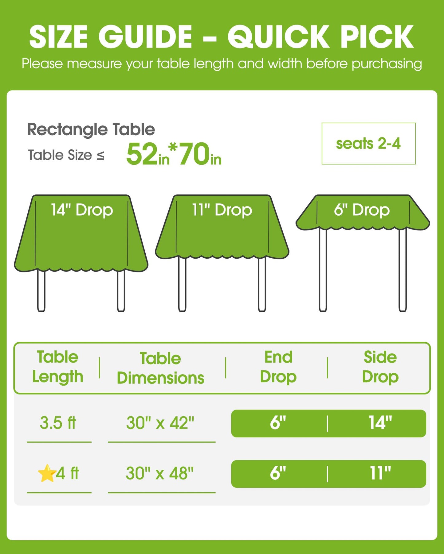 Pureegg Rectangle Linen Tablecloth Waterproof & Stain Resistant, Wrinkle-Free Table Cloth Adds Elegance and Protection, Ideal for Dining, Party, Wedding and Outdoor, 52 x 70 Inch, Black