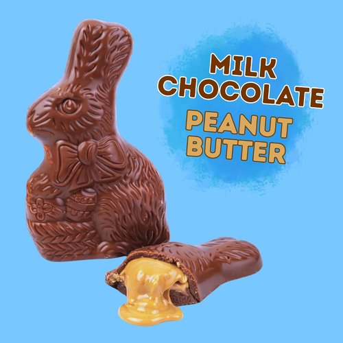Jif Milk Chocolate Peanut Butter Bunny - Delicious Easter Basket Candy | 2 Ounces (Pack of 3)