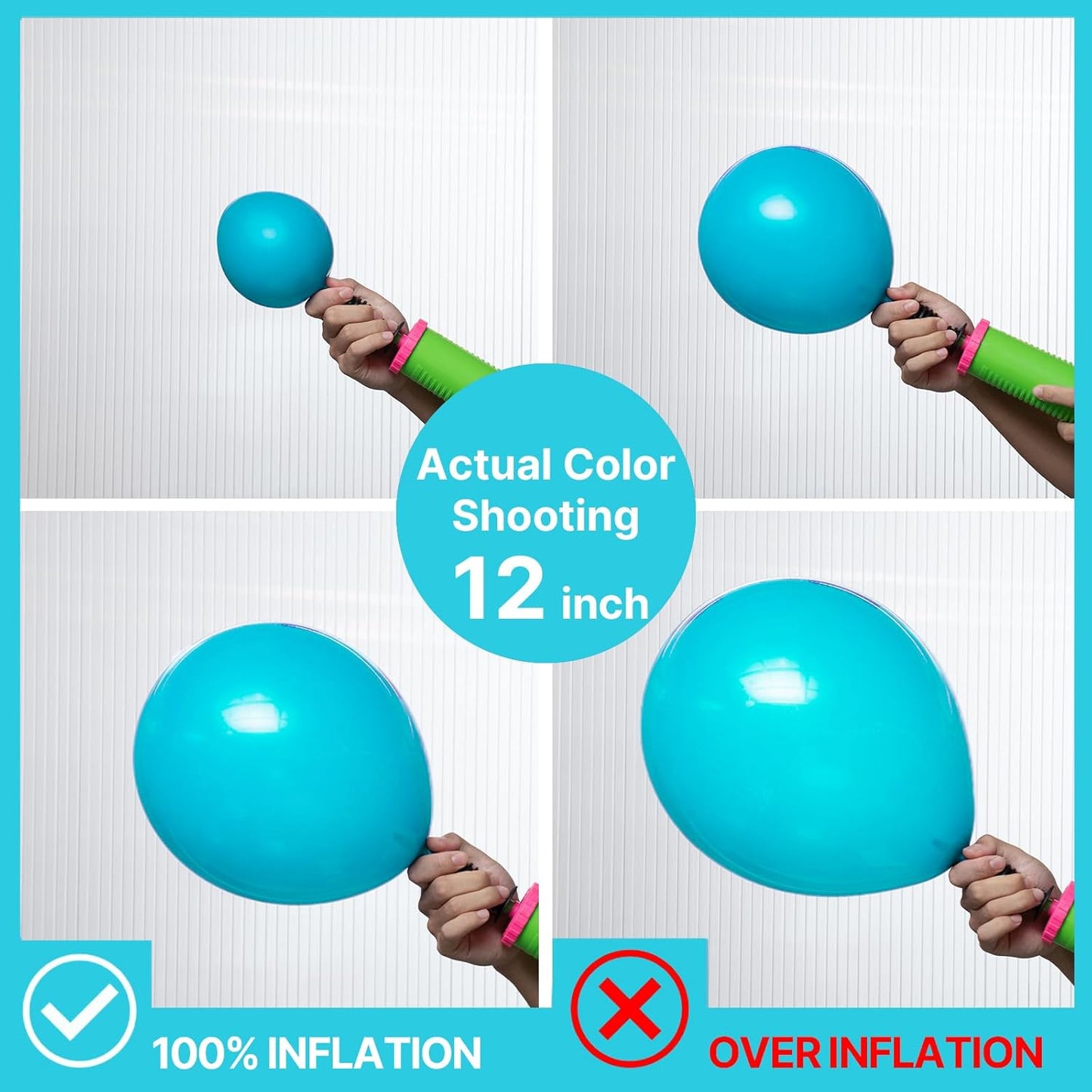 PartyWoo Dark Teal Balloons - 50pcs 12 Inch Turquoise Aqua Blue for Graduation & Events