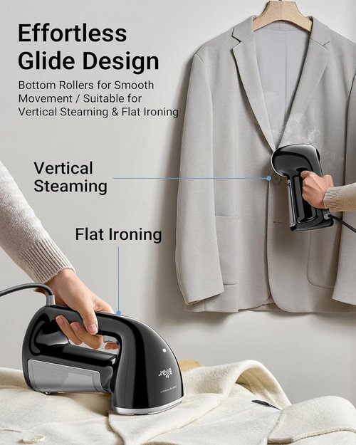 Bear Steamer Handheld Garment Steamer - 1500W Fast Heat-Up, 240ml Tank, Portable for Home & Travel