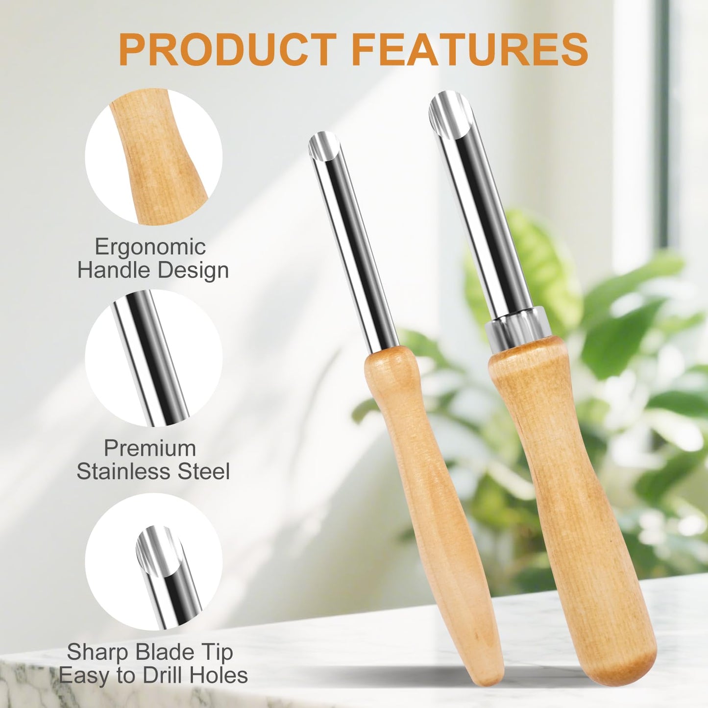 LBOKLING 2 Pack Straw Puncher for Plastic Lids, Straw Hole Puncher for Plastic Lids, Lemonade Cups, Cafe Drinks and Deli Container Straw Hole Puncher, Circular Clay Hole Cutters for Pottery Tools