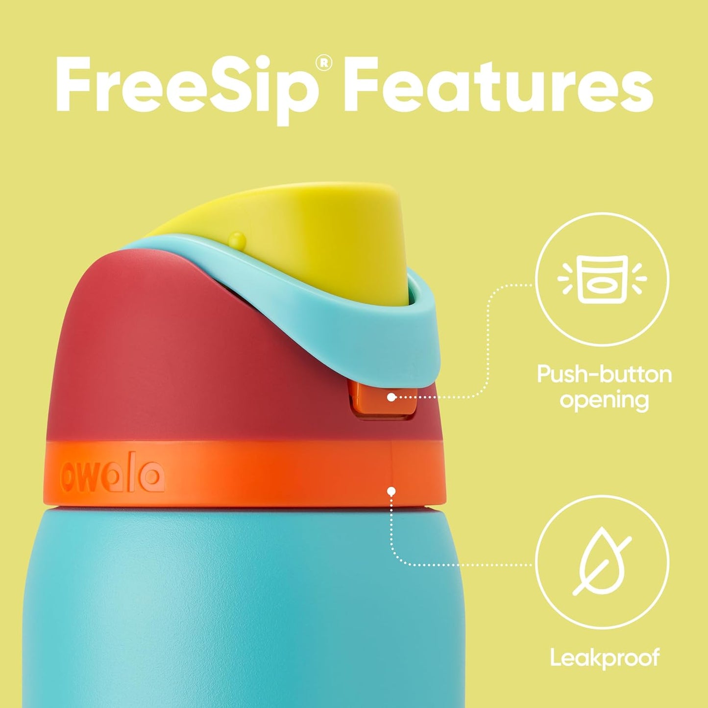 Owala FreeSip Insulated Stainless Steel Water Bottle - BPA-Free, 32 Oz, Summer Sweetness, Perfect for Travel