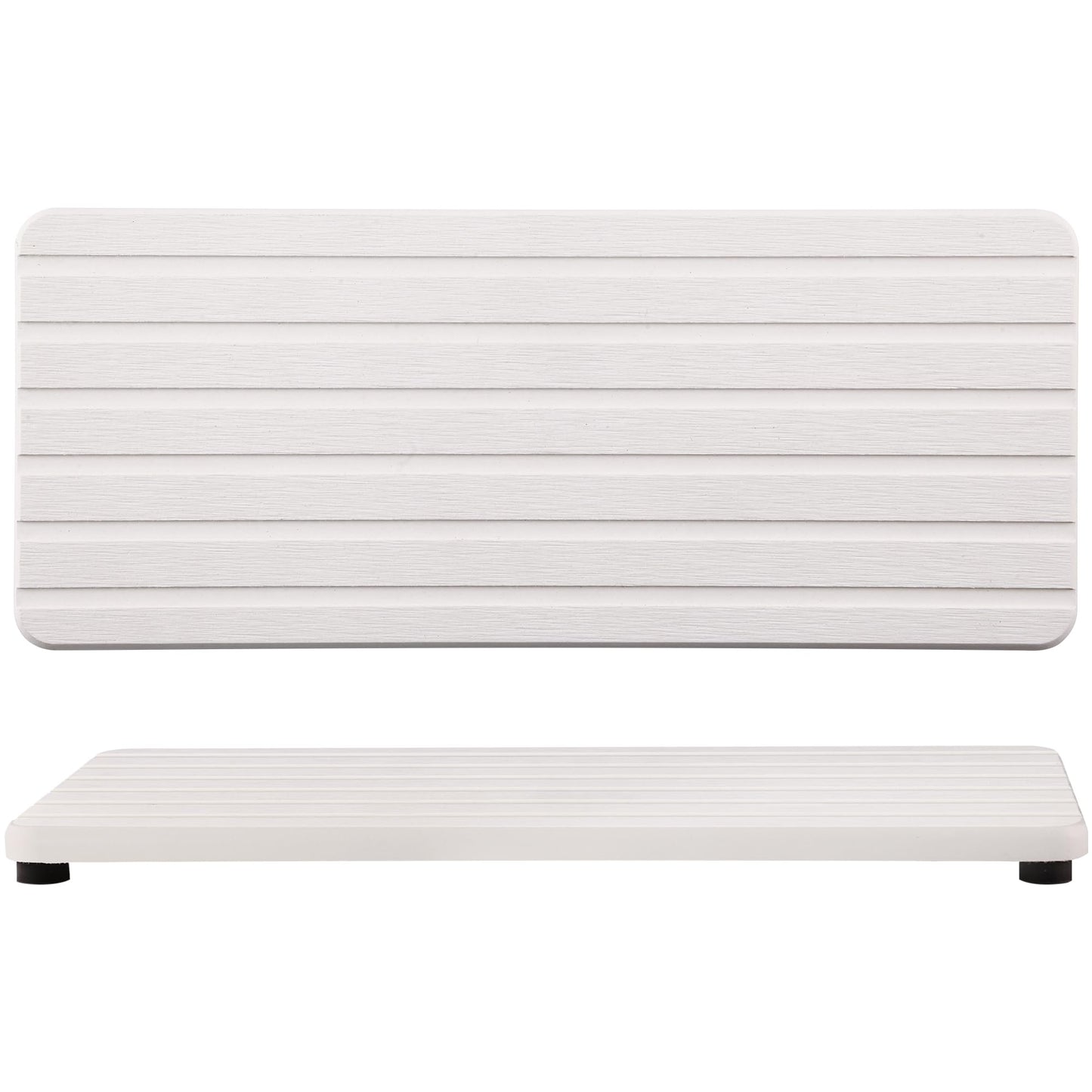 NiuYichee 2 PCS Water Absorbent diatomite Coasters, 9.5" x 4" Water Absorbing Stone Tray for Sink, Stone Drying mat for Kitchen Counter, Stone soap Tray Used for Hand Soaps & toiletries & Plants