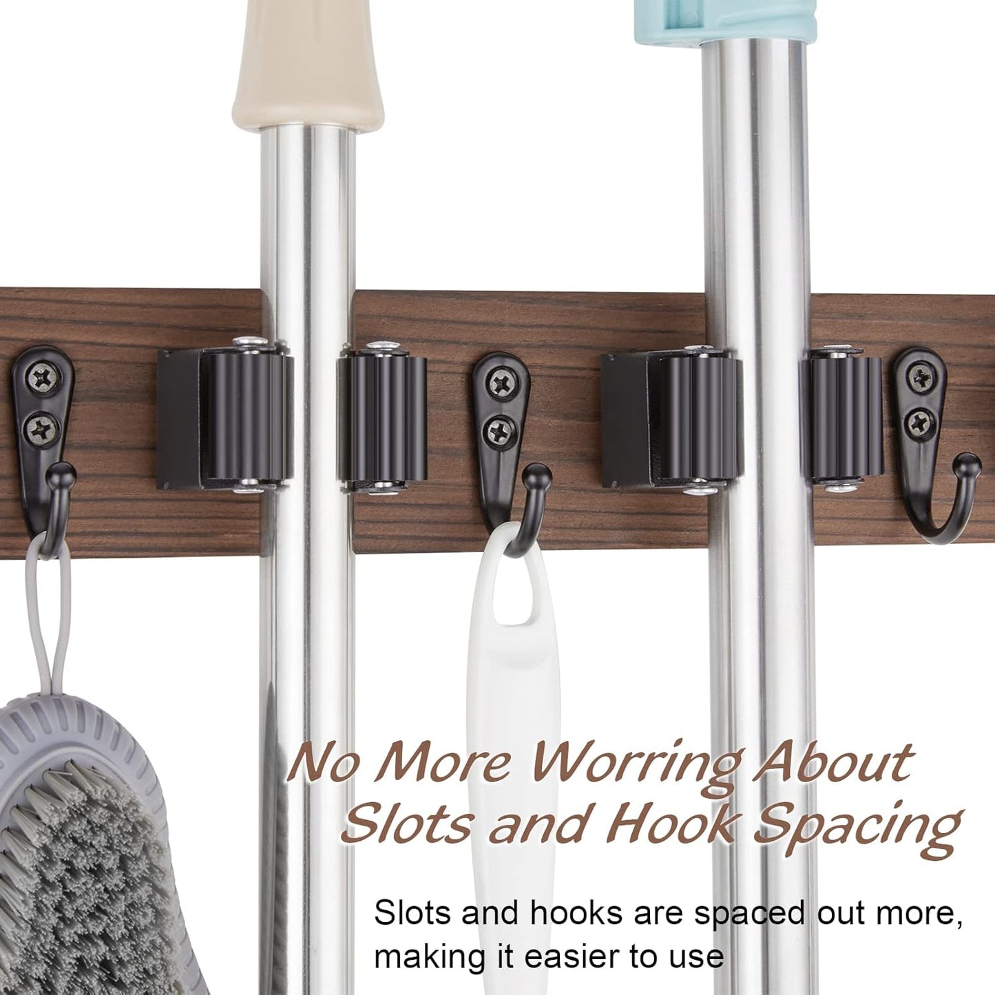 OUTNILI Broom Holder Wall Mount & Coffee Canister Set - Space-Saving Organization Solution