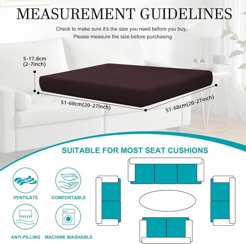 BIETYONE 14 Pcs Patio Cushion Covers - Washable Outdoor Couch Slipcovers in Coffee Color