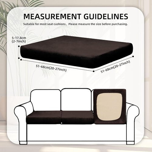 BIETYONE 8Pcs Stretch Velvet Patio Cushion Covers - Fluffy & Washable Outdoor Slipcovers | Coffee Color