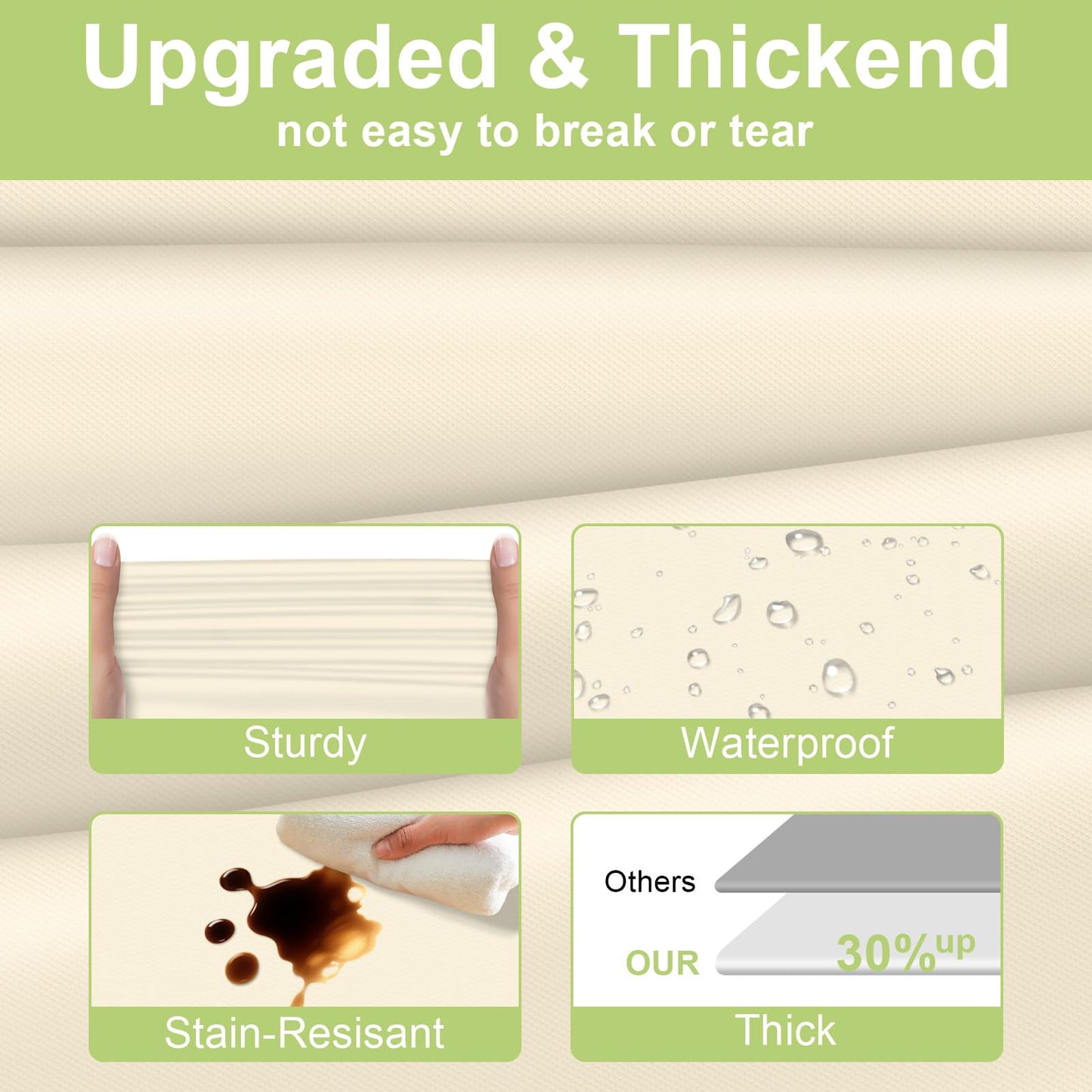QIKSION Ivory Plastic Table Cloth Disposable 6 Pack, 54 x 108 Inch Beige Tablecloths for Party, Baby Shower, Harvest, Fall, Thanksgiving Decorations, Cream Rectangle Table Cover