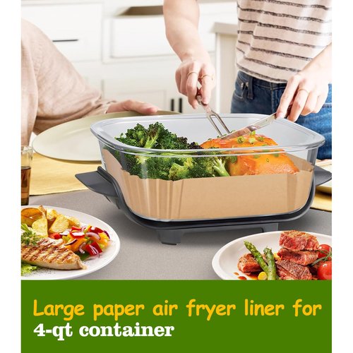 Air Fryer Liners for Ninja Crispi Air Fryer, Ninja Crispi Accessories for Ninja Crispy, 250Pcs Ninja Glass Air Fryer Liners, Crispi Air Fryer Parchment Paper Liners, Ninja Kitchen Appliances