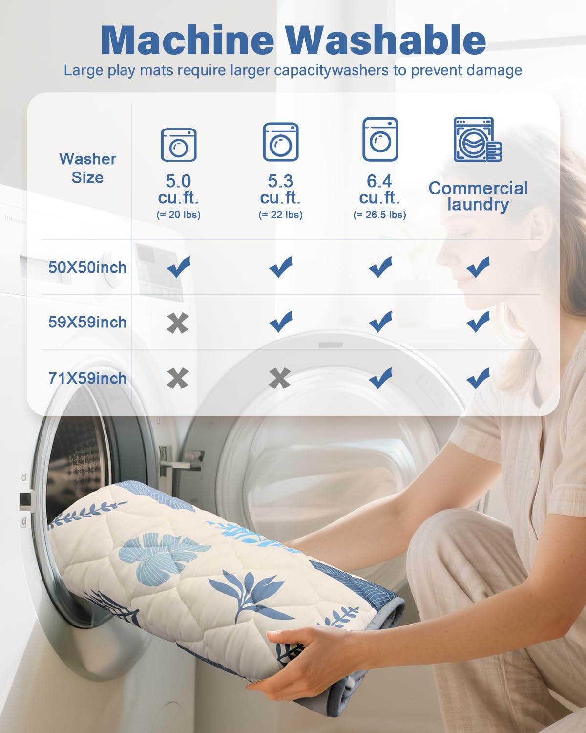 Skiennix Baby Play Mat - Thickened Non-Slip Floor Mat | 50x50 Portable & Foldable Design for Crawling Babies