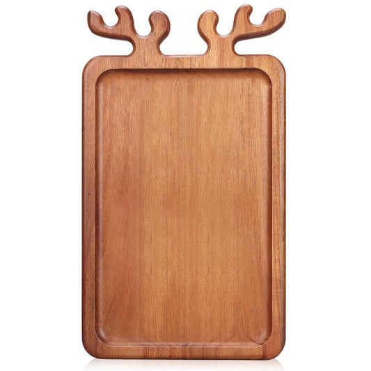 Decor Christmas Appetizer Platter for Xmas Charcuterie Board Wood Tray Kitchen Xmas Decoration Wooden Cheese Board Serving Dish Dessert Plate Reindeer Cookie Platters Gift