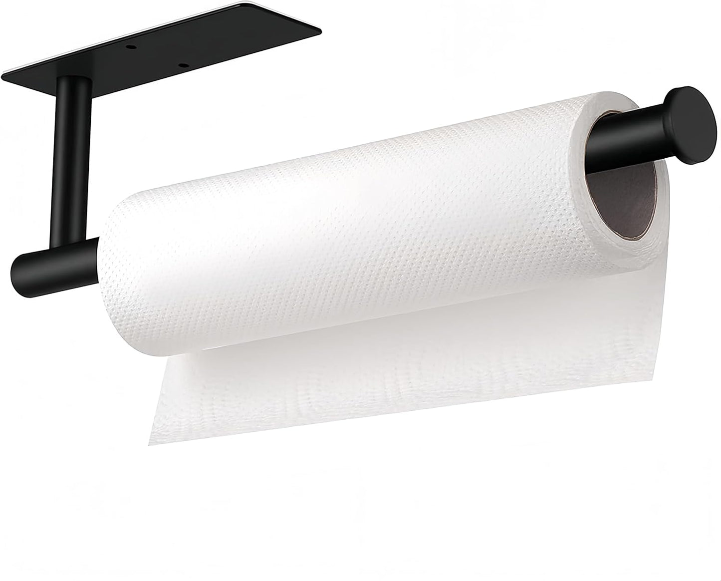 SEIDO Paper Towel Holder - Matte Black SUS 304 Stainless Steel Wall Mount | Adhesive or Screw Installation