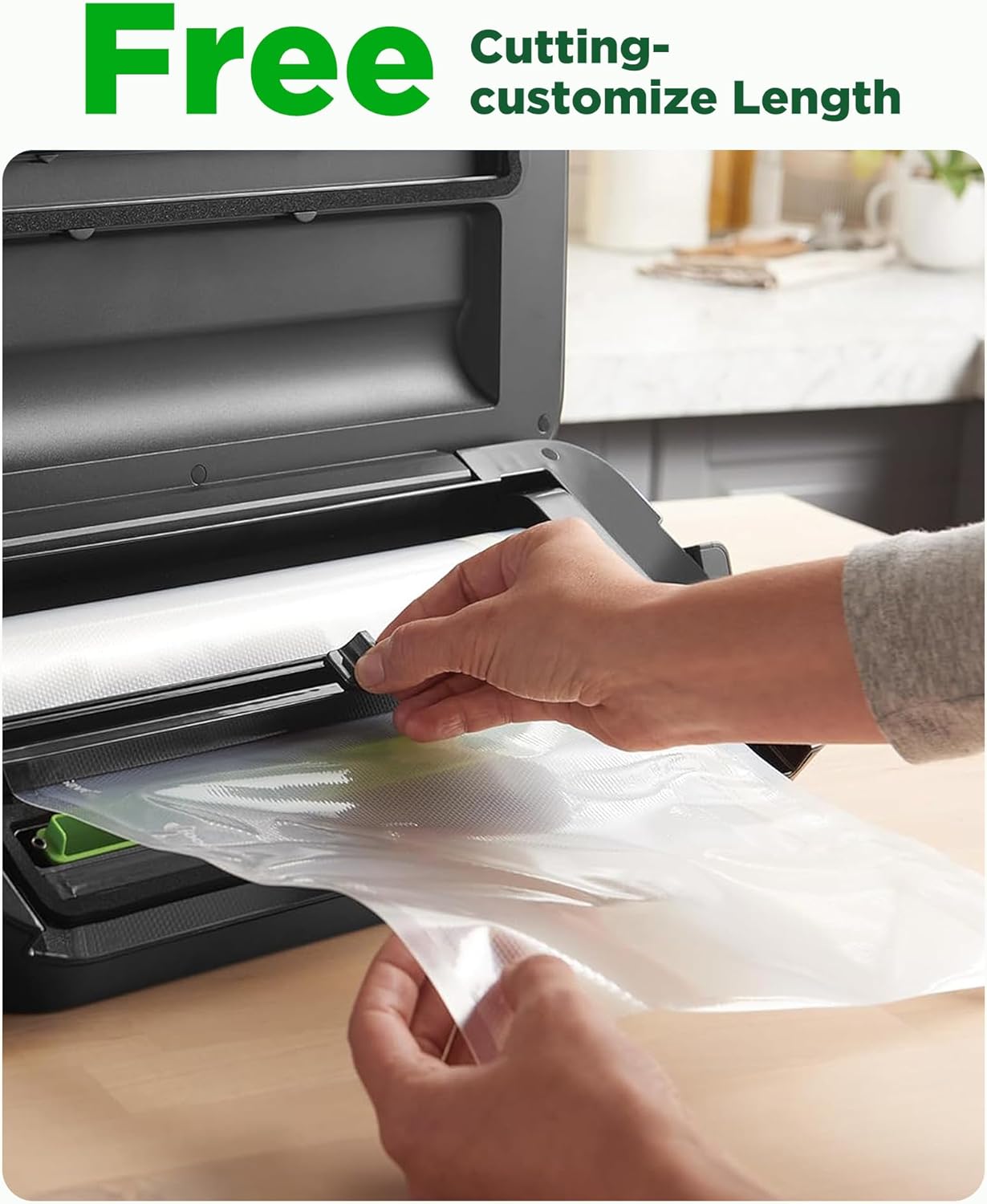 Amxus Vacuum Sealer Bags - Heavy Duty BPA-Free Food Storage | 2 Rolls, 28CM x 6M for Portion Control