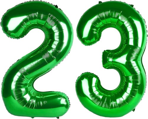 Big 40-Inch Number 23 Balloons by [Brand Name] - Dark Green Foil Birthday Decorations for Women