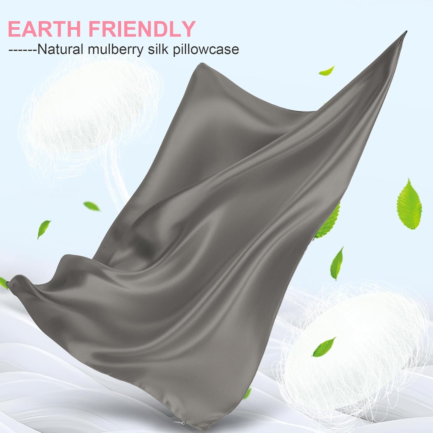 Skiennix Silk Body Pillow Cover - Ultra Smooth & Breathable Cooling Satin | Dark Grey (20x54 Inches)
