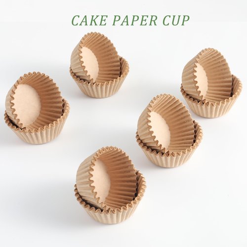CHENZEM 1000 Count Brown Paper Cupcake Liners, Standard Cupcake Liners for Baking, Natural, Food-grade Cupcake Wrapper, Greaseproof Parchment Muffin Liners (Brown, 2 Inch)