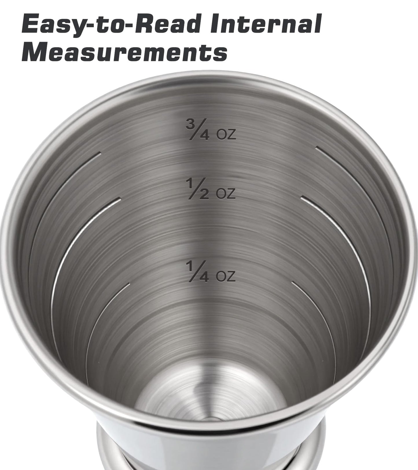 2-Pack Stainless Steel Cocktail Jiggers – Japanese Style Double Measuring Cups for Bartending (1oz/2oz + 0.5oz/1oz)