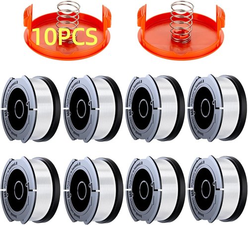 Black+Decker 0.065" Weed Eater String - 240ft Automatic Feed Trimmer Replacement Spool (10 Pack)