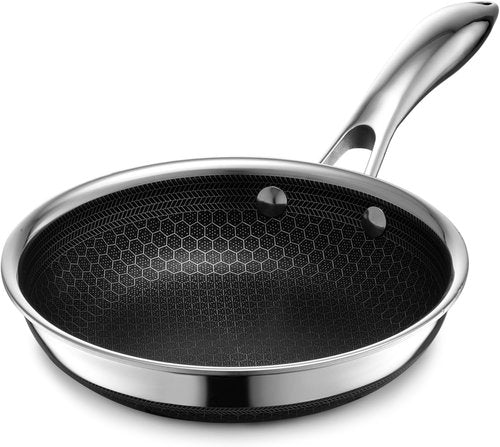 HexClad Hybrid Nonstick 7-Inch Frying Pan - Stay-Cool Handle, Dishwasher Safe & Oven Safe Up to 900°F