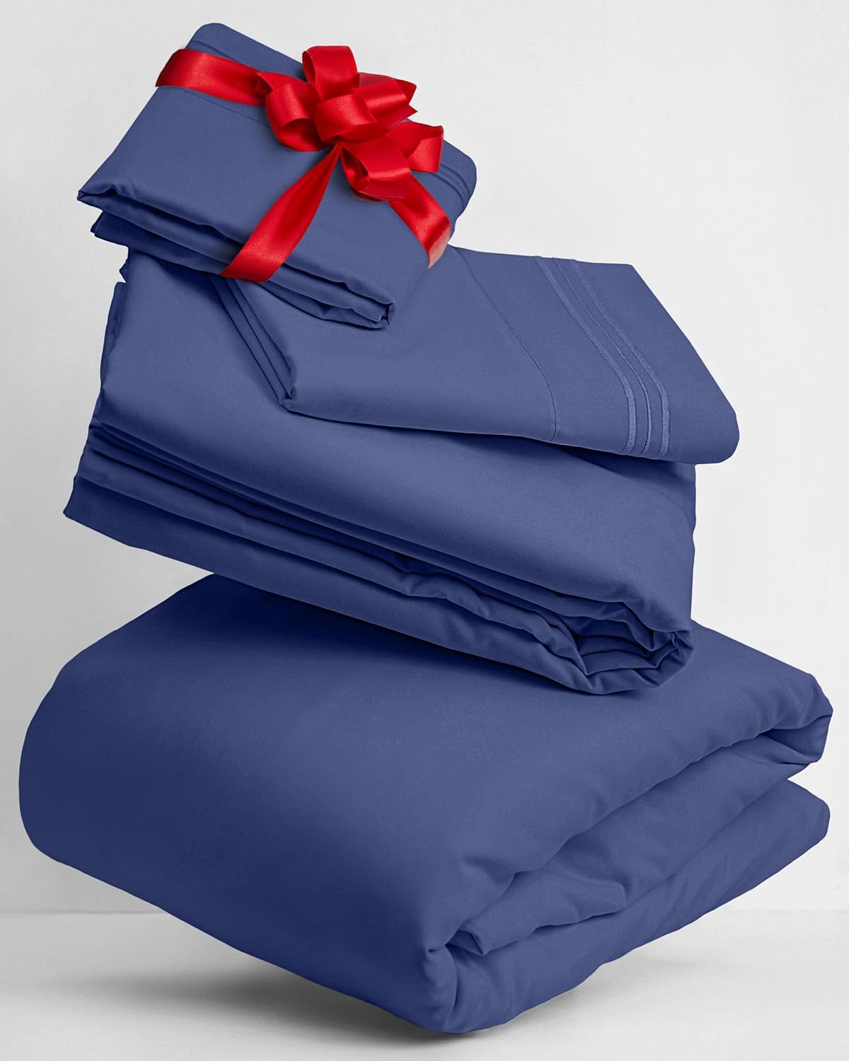 Mellanni Twin Sheets Set - 3 PC Hotel Luxury Bedding | Extra Soft, Cooling, Wrinkle-Resistant (Twin, Blue Nova)