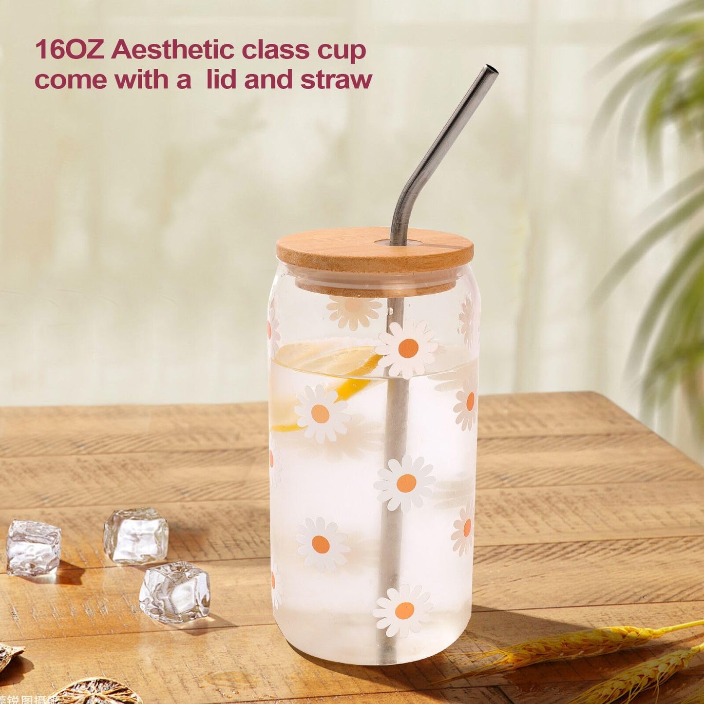 Landteek Fine Birthday Gifts For Women, Happy Birthday Gift Box For Girl,Teen Girl, Her, Women, Sister, Daughter, Friends, Cute Daisy Aesthetic Glass Cups Gift Set 8pcs