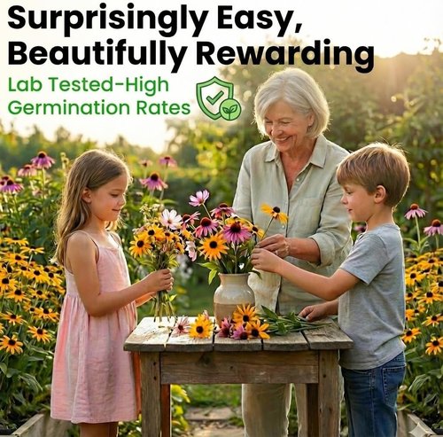 Black Eyed Susan Seeds - 5000 Non-GMO Heirloom Seeds for Vibrant Garden Blooms