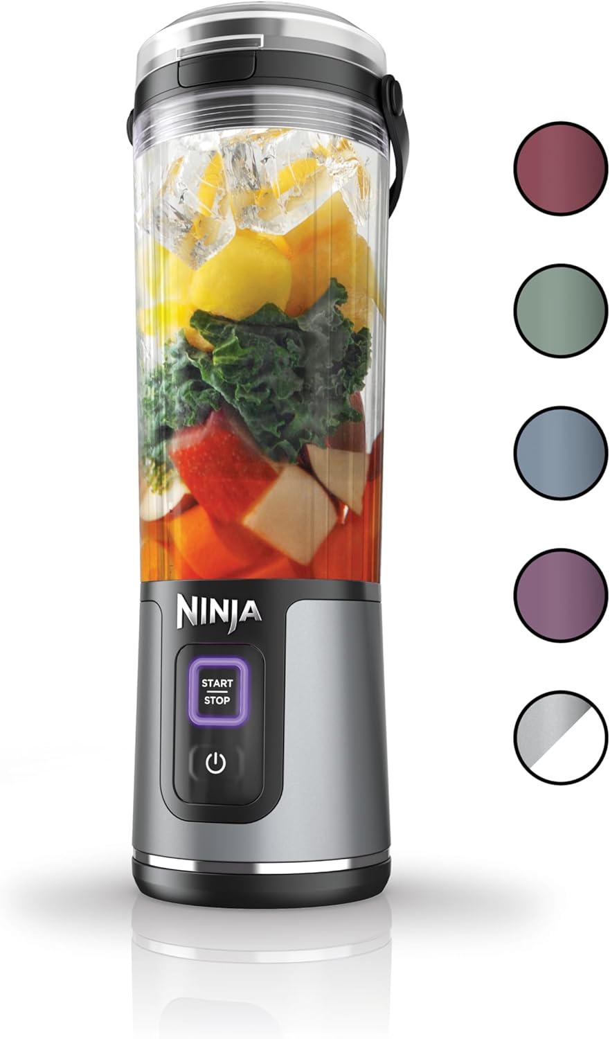 Ninja BC151BK Portable Blender - Cordless 18oz Personal Blender for Smoothies & Shakes | BPA Free, Leakproof Lid, USB-C Rechargeable, Black