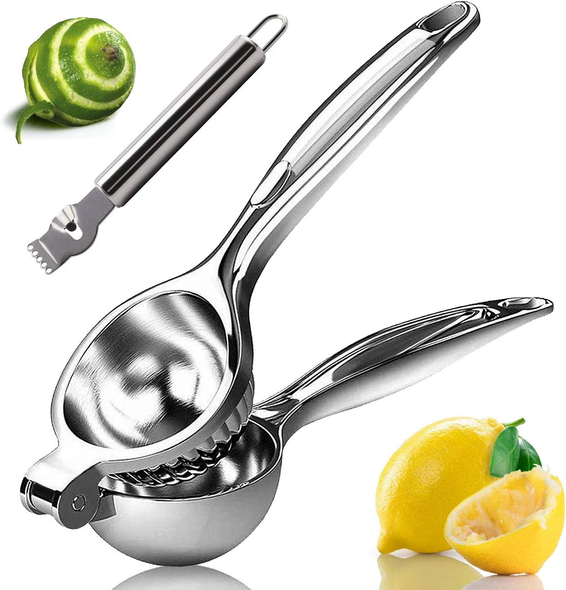 Skiennix Lemon Squeezer - Handheld Citrus Juicer with Stainless Steel Zester | Metal Lime Press
