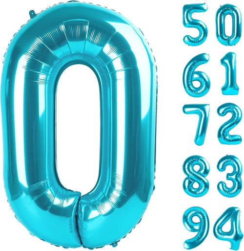 Blue Number Balloon 0 - 40 Inch Birthday Decoration | Perfect for Men & Women Celebrations