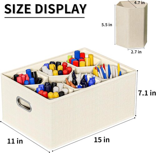 Aokeyee Marker Organizer - Stackable Storage Box With Lids for Craft Supplies & Tools | Multi-Purpose
