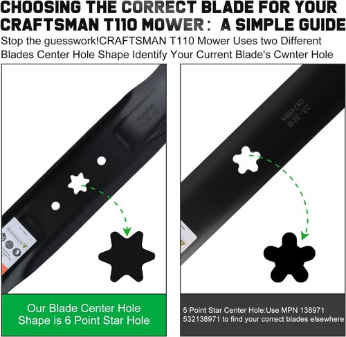 Grasscool Mower Blades - High Lift Replacement for Troy Bilt Bronco & Cub Cadet 42" Tractors