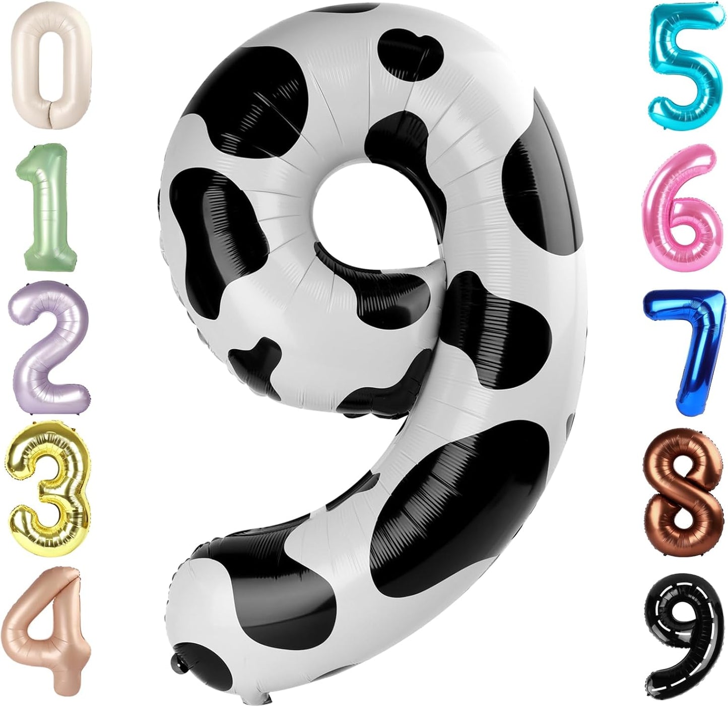 Skiennix 40-Inch Black & White Number 9 Balloon - Perfect for Birthdays, Weddings & Graduations