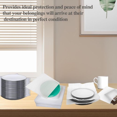 Foam Pouches - 50-Pack Cushion Foam Wrap for Packing Dishes | 2 Sizes for Moving & Shipping